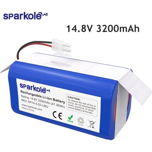 Sparkole 14.8V 3200mAh Rechargeable Battery for ILIFE ecovacs A4s, A4, A6, A9, V7, V7s, V7s Pro Chuwi battery