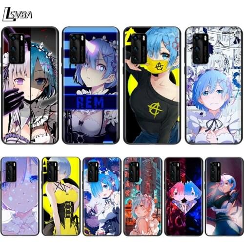 Anime cute REM For Huawei P Smart Z S Pro Plus 2018 2019 2020 2021 Mate 10 20 30 40 RS PRO Plus Soft lite Phone Case
