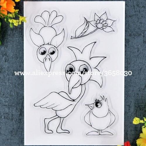 Flower Bird Scrapbook DIY photo cards rubber stamp clear stamp transparent stamp 11x16cm 8071394