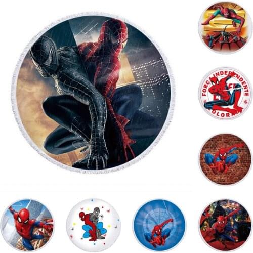 Disney Spiderman Minnie Mickey Mouse Stitch Beach Towel Microfiber Children Kid Boys Sport Swimming Bath Towel with Tassel 150cm