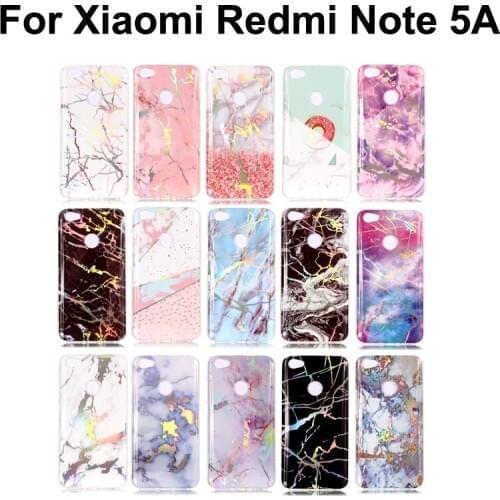 For Xiaomi Redmi NOTE 5A Laser print Marble painted TPU cover capa,Redmi note5a anti-fall silica soft back case funda