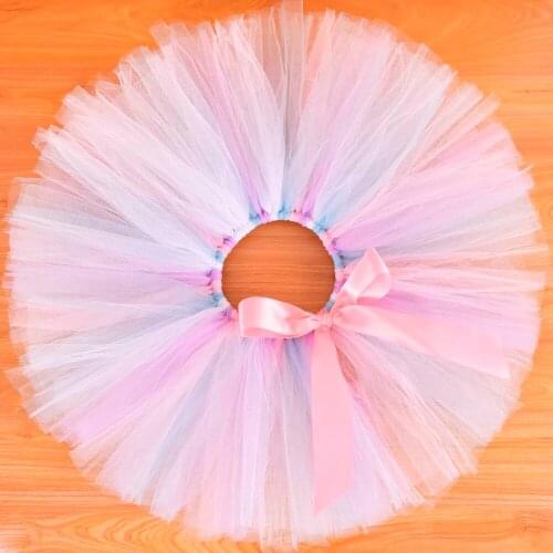Baby Girl Fluffy Tutu Skirt with Pink Bow Baby Pettiskirt Girls Birthday Party Tulle Skirt Cake Smash Newborn Photo Props 0-5/6T