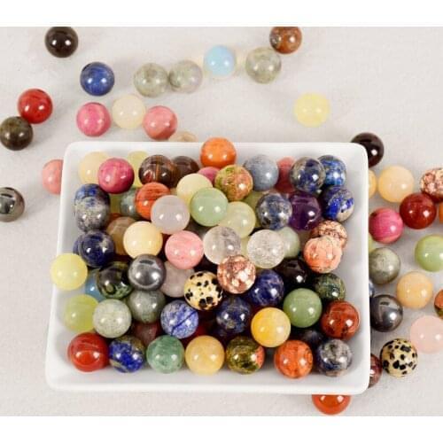 100G Crystal Balls with Natural stones and minerals Sphere Undrilled Stone Bead Feng Shui Healing Chakra Hand Massage Balls
