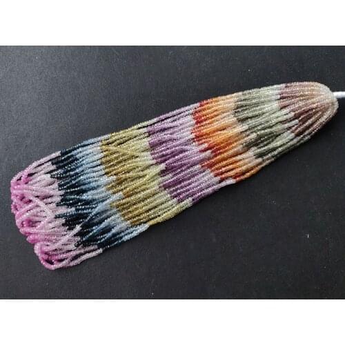 ICNWAY 41cm Colorful Sapphire Natural Gemstone 2.8mm Beads Facted Roundel for Jewelry Making Necklace Earring Bracelet