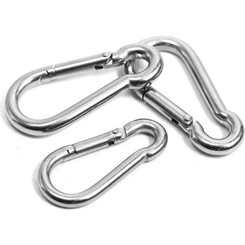 M4/M6/M8/M10/M12 304 Stainless Steel Carabiner Carbine Snap Hook Outside Opening AISI304 Key-Lock AISI 304