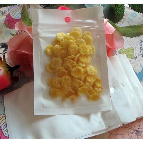 Small White / Clear Zip Lock Plastic Package Bags with Zipper Self Seal Transparent Ziplock Poly Packaging Bag Hang Hole