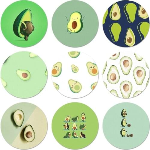 58mm Cute cartoon avocado Icons Pins Badge Decoration Brooches Metal Badges For Backpack Decoration