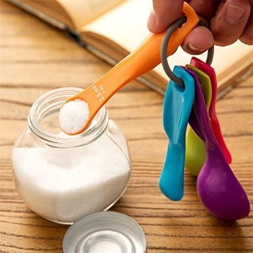 5-Piece Measuring Spoon Set Multi-Color Bake Tablespoon Tool Kitchen Cook Cup