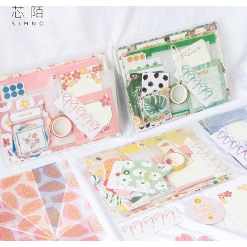1pack Gift For You Series Journal Material Bag Set Scrapbook Sketchbook DIY Sickers Bokmark Evelope Mmo Pad Set