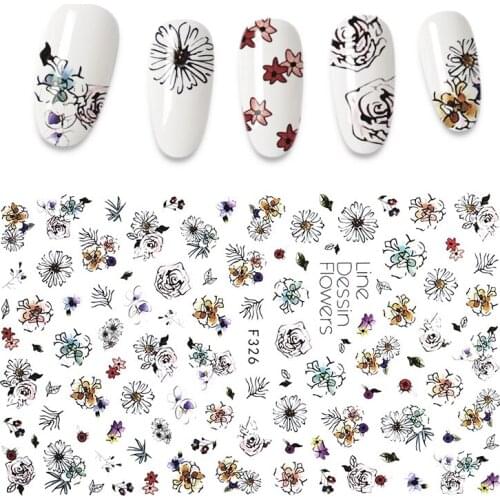 New 3D Nail Sticker flower gear sticker aluminum foil love design nail accessories fashion manicure sticker