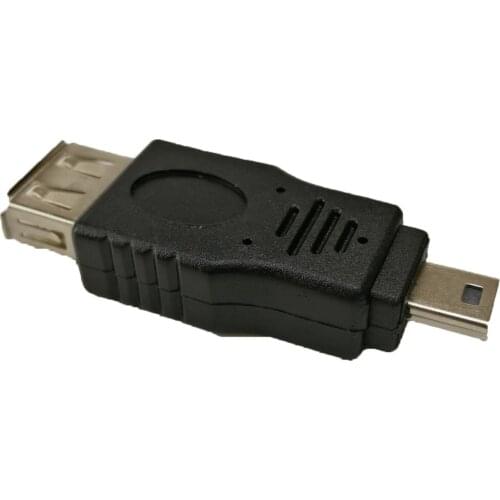 Black USB 2.0 A Female To Mini USB B 5Pin Male Plug OTG Host Adapter Converter Connector 100pcs/lot