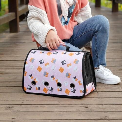 Portable Pet Carrier Bag Folding Pet Bag ollapsible Crate Handbag Dogs Cats Travel Oxford Cloth Outdoor Shoulder Bag For Pet