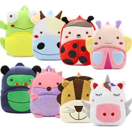 Newborn Baby Plush Backpack Animal School Bags Cartoon Cute Boys Girls Children Bag Kindergarten Students Bag Kids Backpack