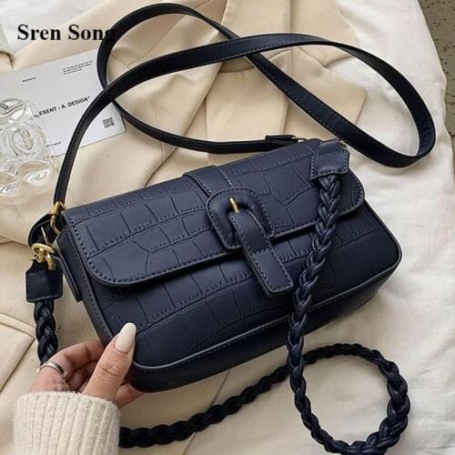 Luxury Women Brand Crossbody Handbags And Purses 2021 Females Fashion Shoulder Bags Famous Designer Weave Handle PU Leather Bag