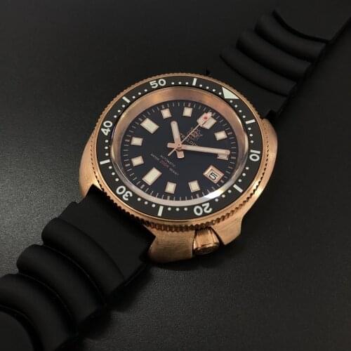 SD1970S Steeldive CUSN8 Ceramic Bezel Blue Luminous 200m Waterproof NH35 Automatic Bronze Turtle Dive Watch for Men