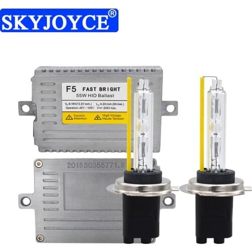 SKYJOYCE AC 55W F5 Super Fast Bright DLT Slim Ballast HID Headlight Kit 5500K Xenon H1 H3 H7 H8 H11 9005 D2H Xenon HID Lamp Bulb