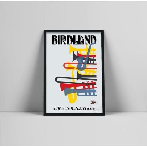 Modern Wall Art Poster Print New York Birdland Jazz Music Canvas Decorative Painting Colourful Wall Picture For Living Room