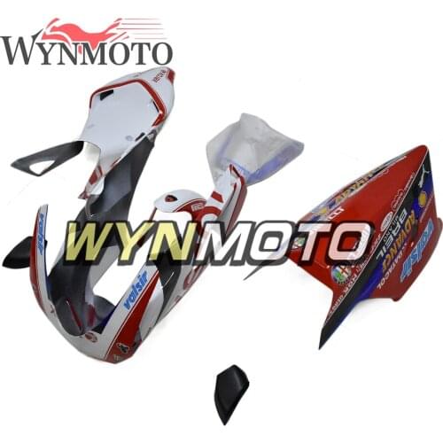 Fiberglass Racing Red White Fairings For Ducati 1098 848 1198 2007 2008 2009 2010 2011 2012 Bodywork Kit Race Cowlings
