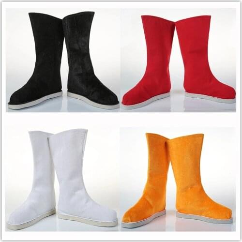 Hanfu Dance Boots Ancient Chinese Traditional Shoes Cotton Peking Opera Folk Dancing Qing Dynasty Shoes For Adult Kids
