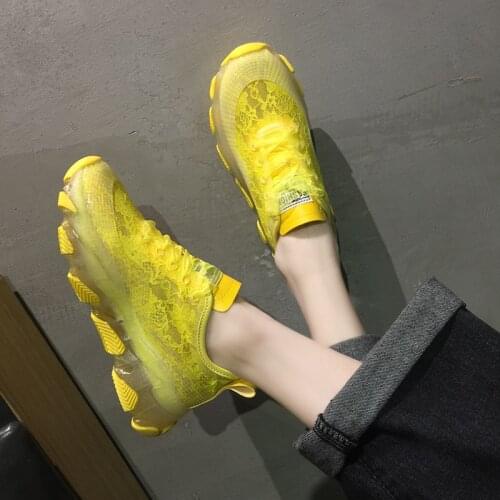 Internet Hot Dad Shoes Womens Ins Trendy Super Hot 2021 New Summer Breathable Mesh Thin Jelly Bottom Sneakers