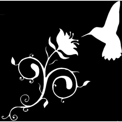 Hummingbird and Flower Car Vinyl Window Sticker Funny Truck Diesel Laptop Decal