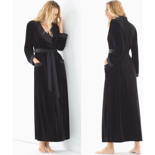 Women Sleepgown Custom Made Women Bathrobe Two Piece Sleepwear Nightgown Long Sleeve Long Robe Spa