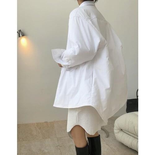 Woman warm cotton shirt-jacket
