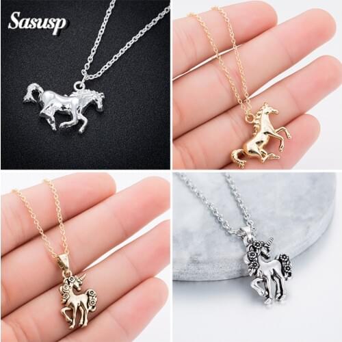 Sasusp Women Vintage Cool Horse Jewelry Unicorn Pendant Necklace for Girls Daughter Birthday Animal Gift