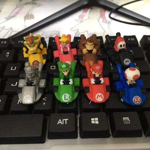 1Set=8pieces 3.5cm Lougie chessboard kart racing model ornament DIY decoration