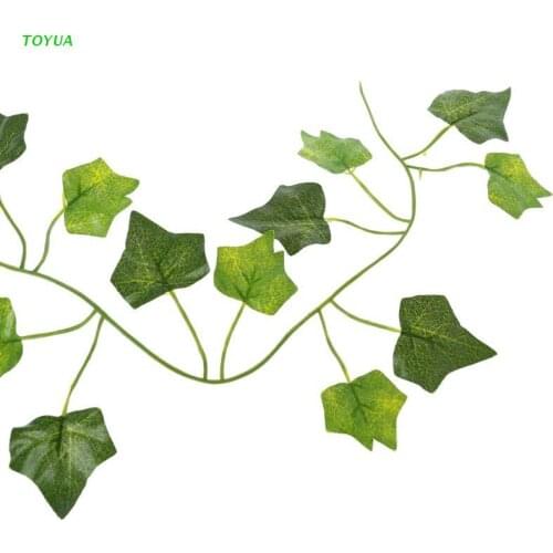 1XCC Artificial Vine Reptile Lizards Terrarium Decoration Chameleons Climb Rest Plants Leaves