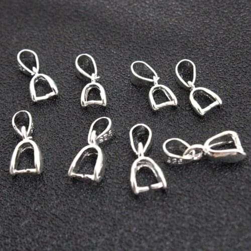 20pcs/lot 925 Stering Silver Pendants Clasps Clips Bails Connectors for Necklace Charm Bail Beads Jewelry Making Findings