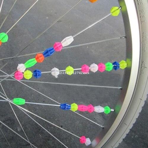 36X Colorful Plastic Cycle Bike Wheel Spoke Clip Luminous Beads Bicycle Decors Dropship