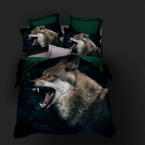 3D Duvet Cover Sets Bedding Sets Quilt Cover and Pillowslip Super King Queen Full Size Design Animal Wolf Bedclothes in Stokc