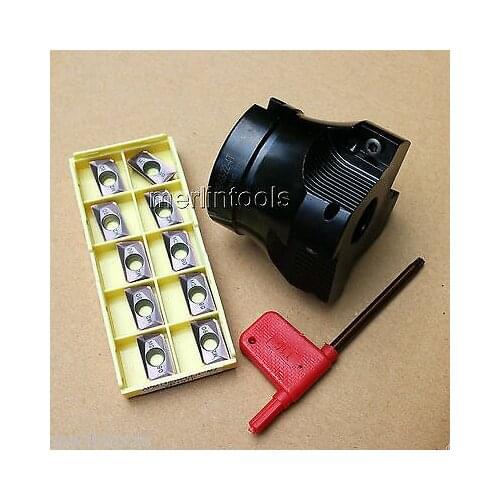 4Flute 400R 63mm Face End Mill + 10PCs APMT1604 Carbide Inserts Set