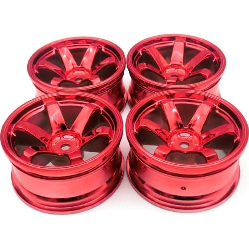 4PCS Blue/Red/Silver Plastic Wheel Rim for 1/10 HSP HPI Traxxas Tamiya Kyosho RC On-road Drift Car Wheel hub Parts