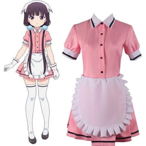 Anime Cos Coffee House Maid Coffee Dress Cosplay Costumes Full Set Carnival Halloween Party Role Play Clothing