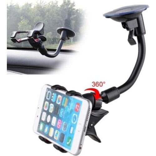 New Car Phone Holder Bracket Mount Cup Holder Universal Car Mount Mobile Suction Windshield Phone Locking Car Accessories