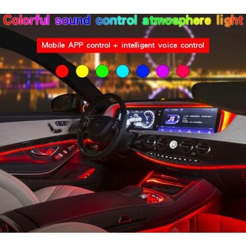 Car LED Ambient Light Bluetooth APP Cold Light Car Interior Decorative Lights Colorful Instrument Lights Lighting APP Control