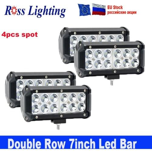 Dual Row 7inch 36W Spot LED Light Bar led work light for Car Tractor Boat OffRoad 4x4 Truck SUV ATV 12v24v