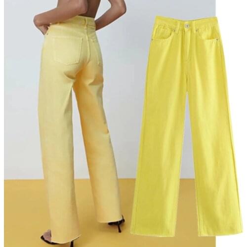 Jenny&Dave Women Loose Mom Jeans 2021 Summer Jeans Woman England Vintage Colorful High Waist Jeans Wide Leg Jeans For For Women