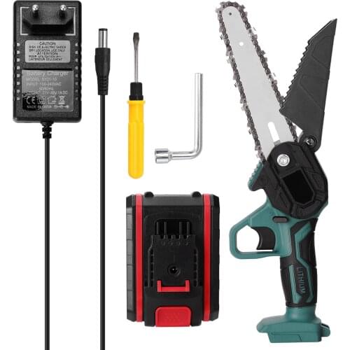 21V Mini Electric Pruning Saw Wood Spliting Chainsaw One-handed Woodworking Tool for Garden Orchard Branch Clip Wood Cutter Tool