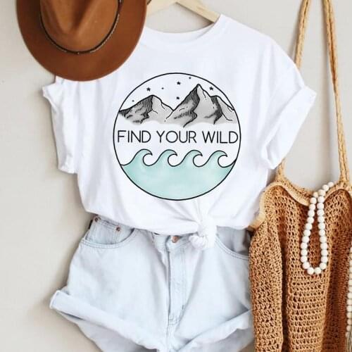 2021 Women Mountain Camper Cute Lovely Cute Ladies Cartoon Summer Lady Print Tee Stylish T Top Tshirts Clothes T-Shirt