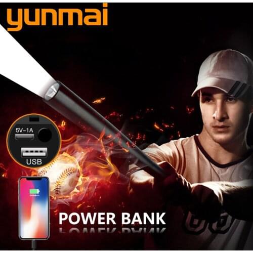 Powerbank Built In Battery Bulbs Rechargable Flashlight Led Torch Shock Resistant,power Bank,hard Light,self Defense