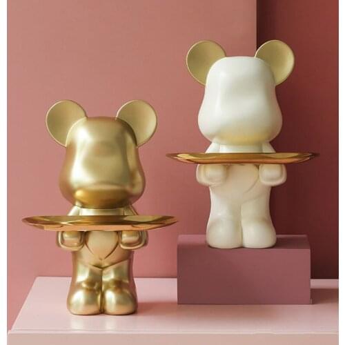 Fashion Bear Figurine Modern Home Decor Porch Key Storage Box Nordic Bedroom Living Room Kid Room Accessories Ornaments Present