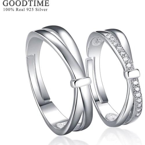 Fashion Ring Pure 925 Sterling Silver Rings Wedding Couple Rings Zircon Rhinestone Rings Trendy Accessories For Anniversary