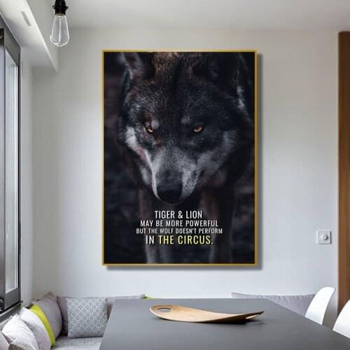Black Wolf Success Motivational Canvas Painting HD Prints Inspirational Poster Wall Art Picture Living Room Office Home Decor