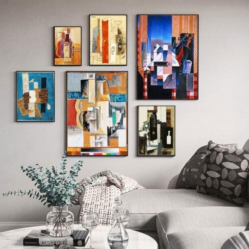 Abstractism World Famous Guitar Wall Art Canvas Painting Nordic Posters and Prints Wall Pictures for Living Home Decoration