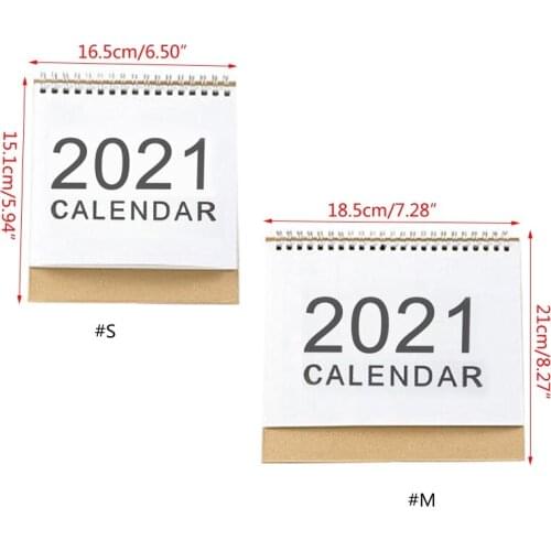 2021 Desktop Calendar English Coil Daily Monthly Planner Schedule Yearly Agenda 77HA