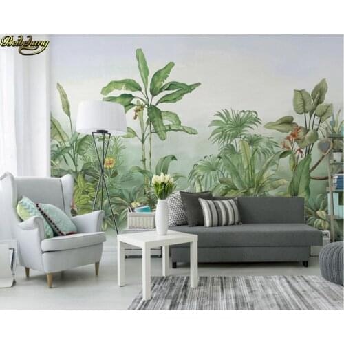 Beibehang Custom wallpaper mural hand-painted plant banana tree western painting TV background wall 3d wallpaper