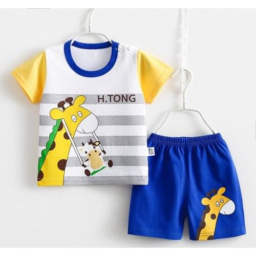Boys Clothes Pyjamas Kids Children Clothing Summer Sleepwear 100%Cotton Pijamas Baby Girls Set Cartoon Nightwear 2T 3T 4T 5T 7T